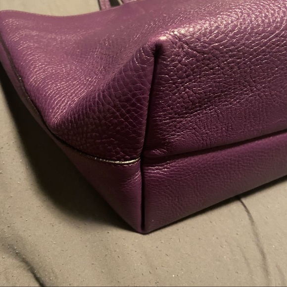 SALVATORE FERRAGAMO Purple Leather Bice Tote - Picture 9 of 13